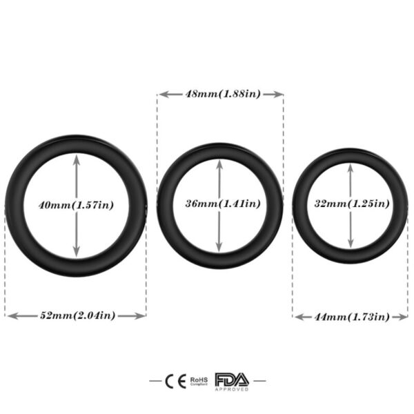 ARMONY - BAGUE TRIPLE SILICONE NOIRE - – Image 3