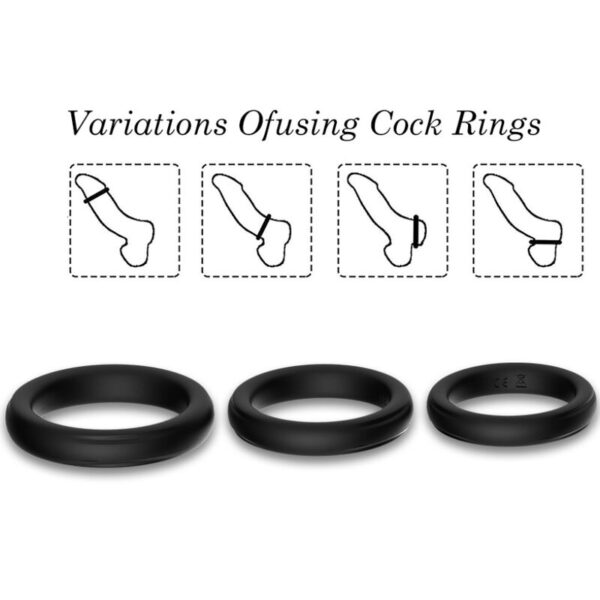 ARMONY - BAGUE TRIPLE SILICONE NOIRE - – Image 4