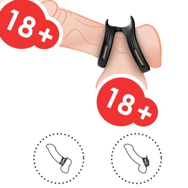 ARMONY - BAGUE DOUBLE ÉLASTIQUE DUALRING NOIR - – Image 3