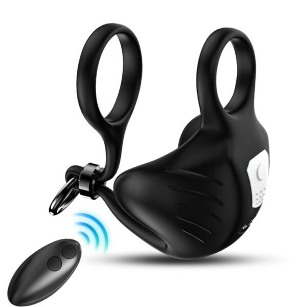 ARMONY - ANNEAU VIBRATEUR MANTA SCROTUM TÉLÉCOMMANDE NOIR -
