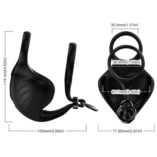 ARMONY - ANNEAU VIBRATEUR MANTA SCROTUM TÉLÉCOMMANDE NOIR - – Image 3