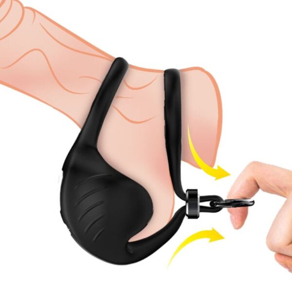 ARMONY - ANNEAU VIBRATEUR MANTA SCROTUM NOIR -