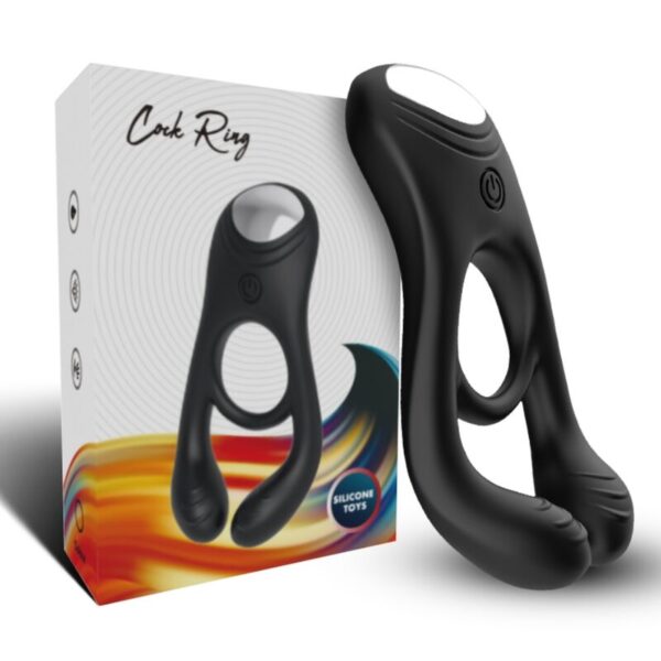ARMONY - VEYRON DOUBLE VIBRATEUR ANNEAU JOUET POUR COUPLES TÉLÉCOMMANDE NOIR - – Image 4