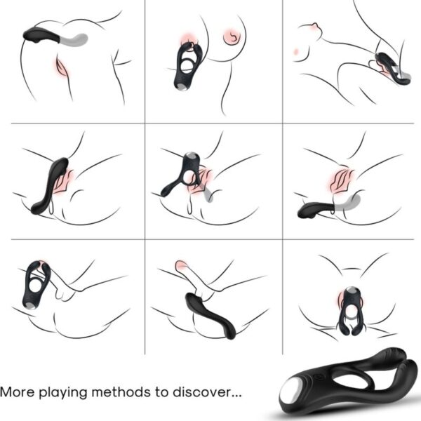 ARMONY - JOUET À ANNEAU VIBRATEUR DOUBLE VEYRON POUR COUPLES NOIR - – Image 2