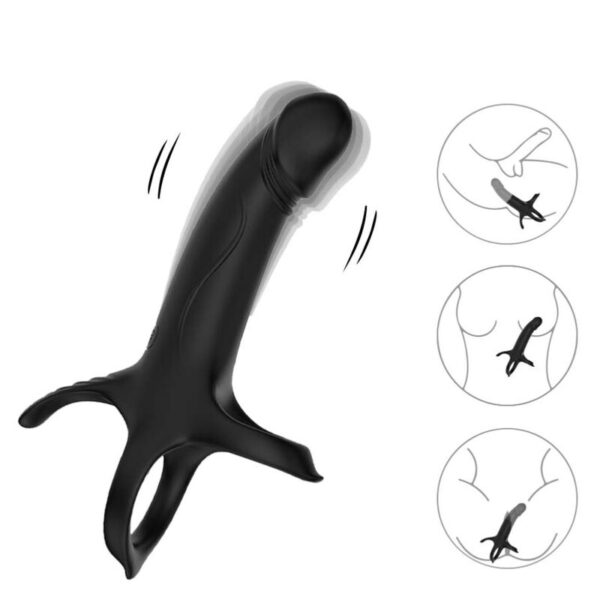 ARMONY - GODE AVEC ANNEAU ET VIBRATEUR TÉLÉCOMMANDE NOIR - – Image 2
