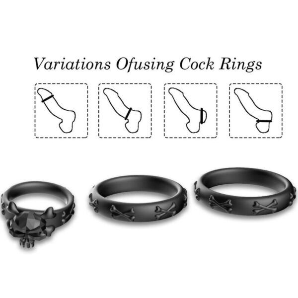 ARMONY - BAGUES CALAVERA SILICONE NOIR - – Image 3
