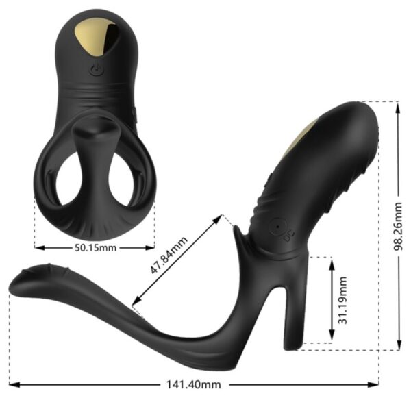 ARMONY - JOY JUMPER RING VIBRATEUR POUR COUPLES & TÉLÉCOMMANDE ANAL PLUG NOIR - – Image 3