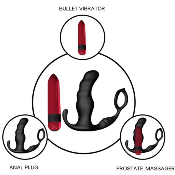 ARMONY - KNIGHT VIBRATEUR ANAL PROSTATE & ANNEAU TÉLÉCOMMANDE NOIR - – Image 3