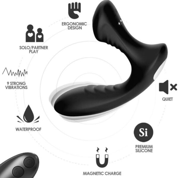ARMONY - STORM VIBRATEUR ANAL PROSTATE & PLUG TÉLÉCOMMANDE NOIR -