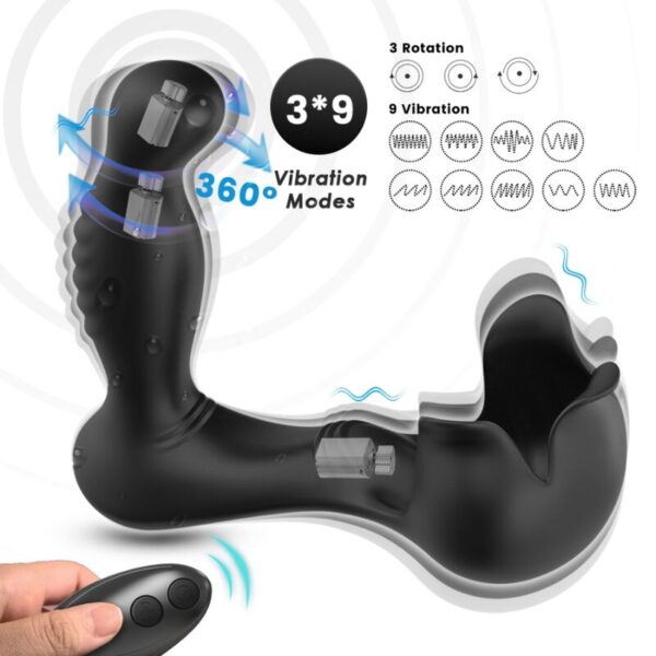 ARMONY - VIBRATEUR SURROUND ANAL & STIMULATEUR TESTICULOS TÉLÉCOMMANDE NOIR -