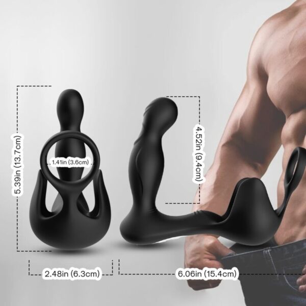 ARMONY - VIBRATEUR SURROUND ANAL & STIMULATEUR TESTICULOS & ANNEAU TÉLÉCOMMANDE NOIR - – Image 2