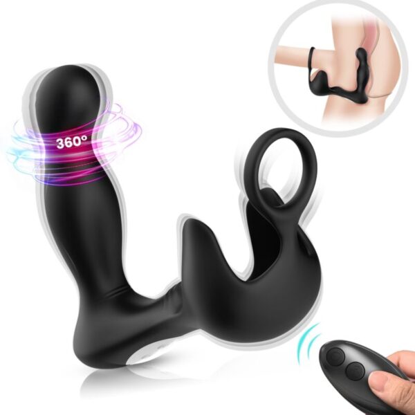ARMONY - VIBRATEUR SURROUND ANAL & STIMULATEUR TESTICULOS & ANNEAU TÉLÉCOMMANDE NOIR -