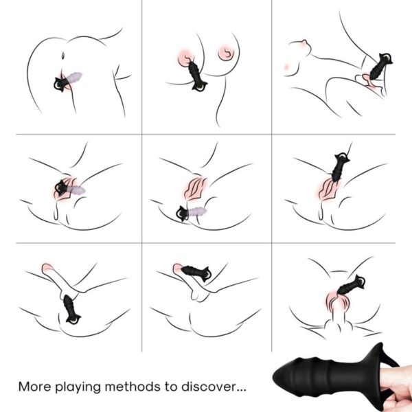 ARMONY - VIBRATEUR À DOIGTS KYLIN ET TÉLÉCOMMANDE DE PLUG ANAL NOIR - – Image 2