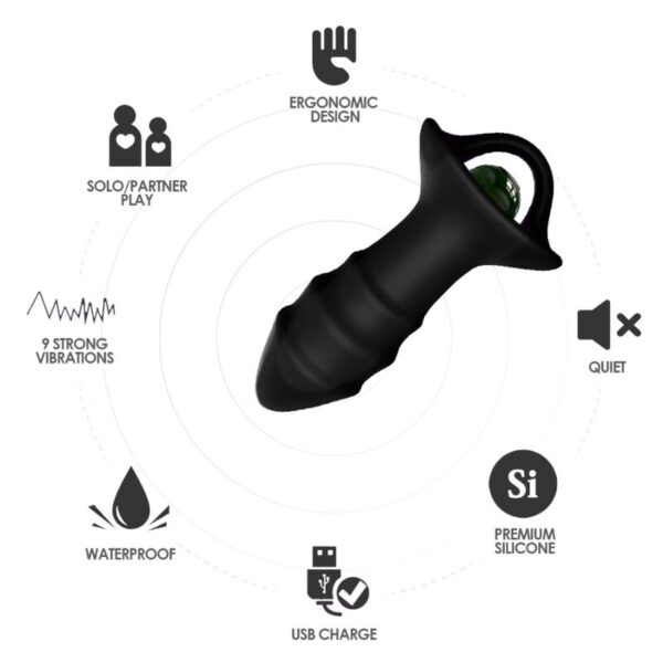 ARMONY - VIBRATEUR À DOIGTS KYLIN ET TÉLÉCOMMANDE DE PLUG ANAL NOIR - – Image 3