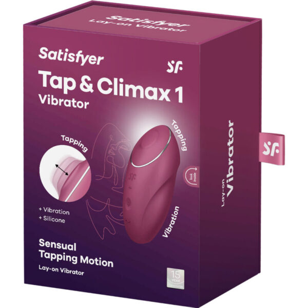 SATISFYER - TAP & CLIMAX 1 VIBRATEUR LAY-ON ROUGE - – Image 6