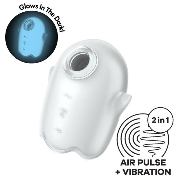 SATISFYER - GLOWING GHOST AIR PULSE & VIBRATEUR BLANC - – Image 4