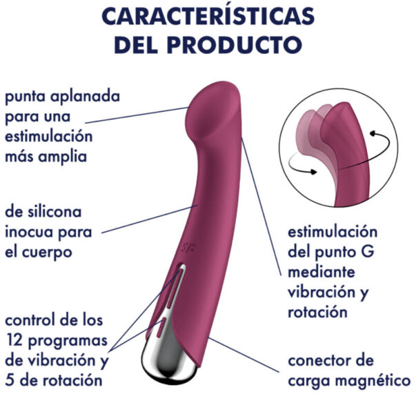 SATISFYER - SPINNING G-SPORT 1 VIBRATEUR ROTATOR ROUGE - – Image 5
