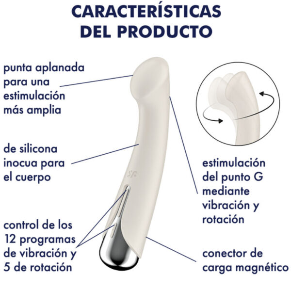 SATISFYER - SPINNING G-SPORT 1 VIBRATEUR ROTATOR BEIGE - – Image 5