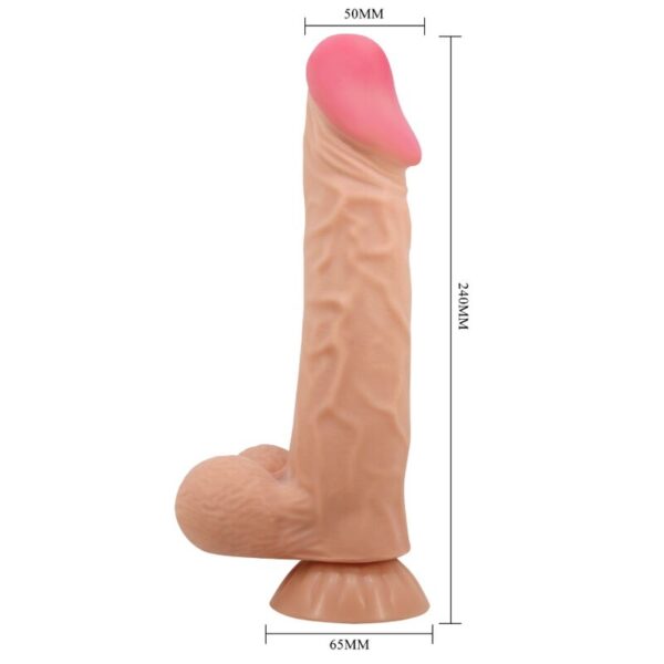 PRETTY LOVE - SÉRIE SLIDING SKIN GODE RÉALISTE AVEC VENTOUSE SLIDING SKIN TÉLÉCOMMANDE FLESH 24 CM - – Image 4
