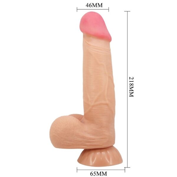 PRETTY LOVE - SÉRIE SLIDING SKIN GODE RÉALISTE AVEC VENTOUSE SLIDING SKIN TÉLÉCOMMANDE FLESH 21,8 CM - – Image 4