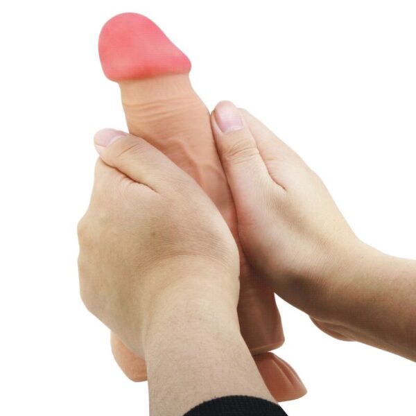 PRETTY LOVE - SÉRIE SLIDING SKIN GODE RÉALISTE AVEC VENTOUSE SLIDING SKIN TÉLÉCOMMANDE FLESH 21,8 CM - – Image 3