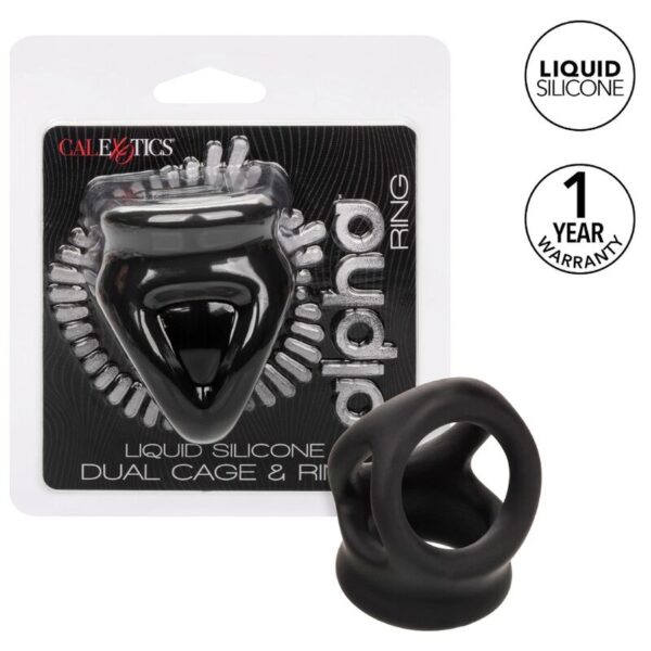 CALEXOTICS - ALPHA BAGUE DUAL CAGE NOIR -