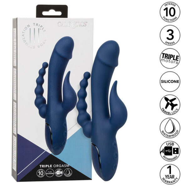 CALEXOTICS - VIBRATEUR TRIPLE ORGASME BLEU - – Image 2