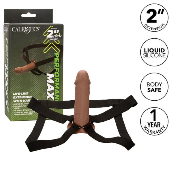 CALEXOTICS - EXTENSION PERFORMANCE MAXX RÉALISTE AVEC HARNAIS PEAU MARRON - – Image 2