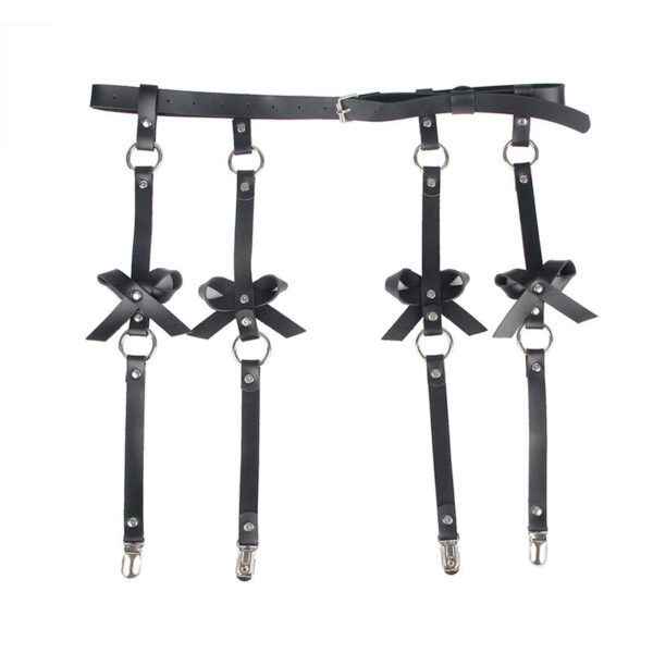 SUBBLIME - HARNAIS DE JAMBE CHAÎNE CUIR NOIR TAILLE UNIQUE - – Image 4