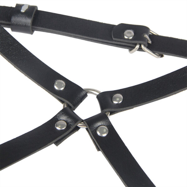 SUBBLIME - HARNAIS DE TAILLE ET DE JAMBES EN CUIR NOIR TAILLE UNIQUE - – Image 5