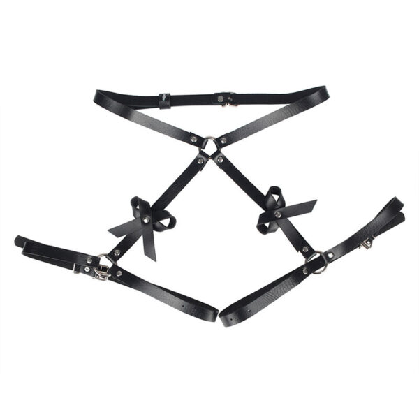 SUBBLIME - HARNAIS DE TAILLE ET DE JAMBES EN CUIR NOIR TAILLE UNIQUE - – Image 4