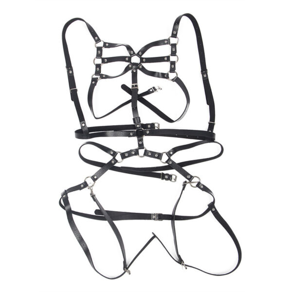 SUBBLIME - HARNAIS CORPS SANGLES AJUSTABLES CUIR NOIR TAILLE UNIQUE - – Image 4