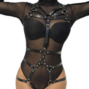 SUBBLIME - HARNAIS CORPS SANGLES AJUSTABLES CUIR NOIR TAILLE UNIQUE -