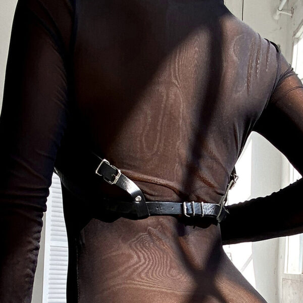 SUBBLIME - HARNAIS POITRINE EN CUIR NOIR TAILLE UNIQUE - – Image 6