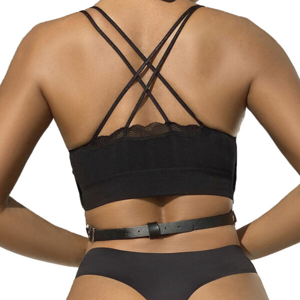 SUBBLIME - HARNAIS POITRINE CHAÎNE S EN CUIR NOIR TAILLE UNIQUE - – Image 3