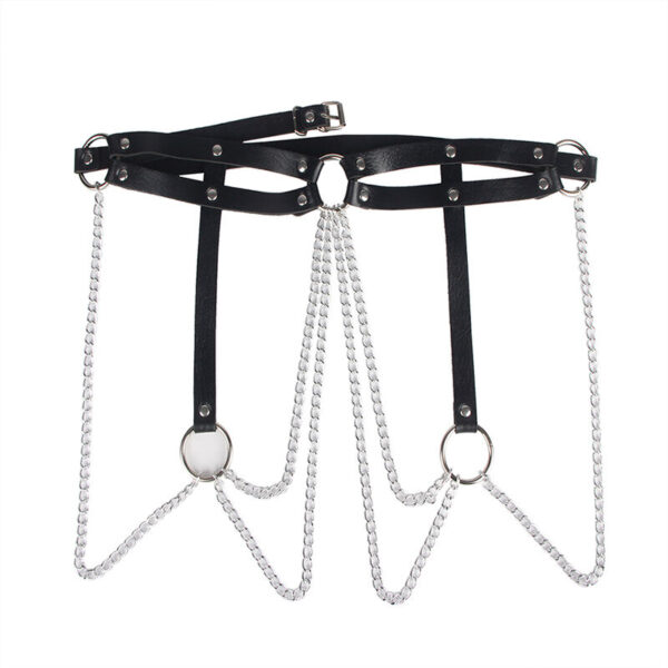 SUBBLIME - CHAINE BAGUE CUIR CEINTURE NOIR TAILLE UNIQUE - – Image 4