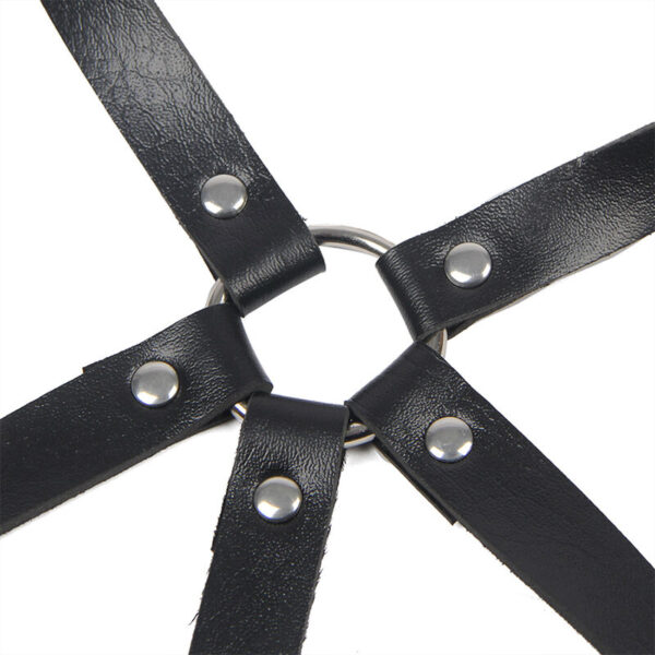 SUBBLIME - HARNAIS POITRINE ANNEAU CUIR NOIR TAILLE UNIQUE - – Image 6