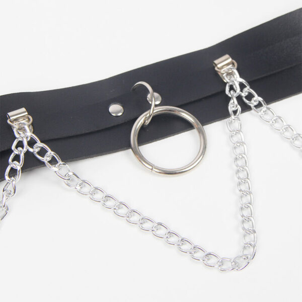 SUBBLIME - HARNAIS CEINTURE ET JARRETIÈRES AVEC ANNEAUX ET CHAÎNE DÉTAIL TAILLE UNIQUE - – Image 6