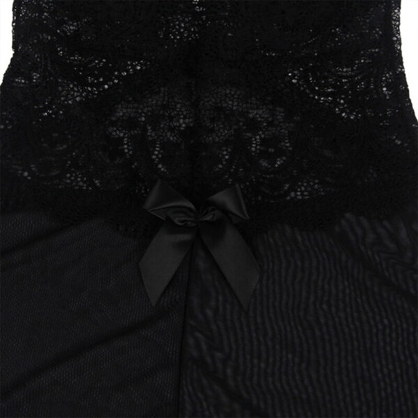SUBBLIME - TISSU TULLE BABYDOLL AVEC DENTELLE ET DÉTAIL FLEUR NOIR S/M - – Image 5