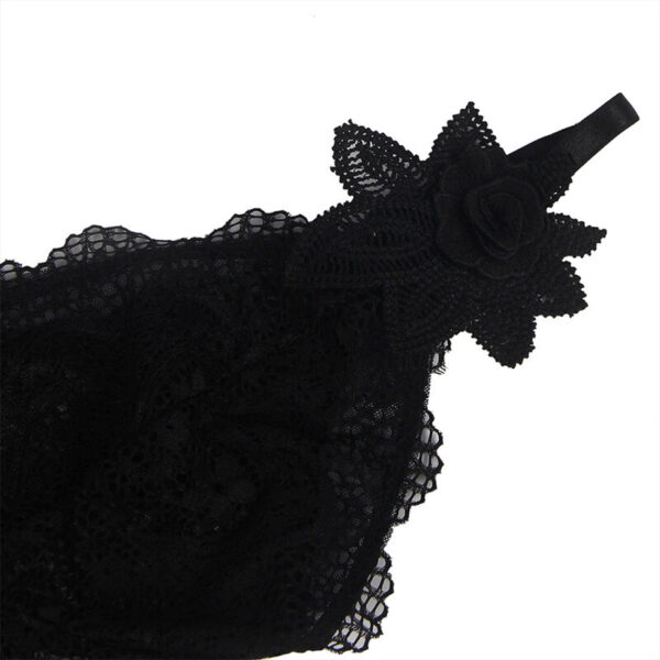 SUBBLIME - TISSU TULLE BABYDOLL AVEC DENTELLE ET DÉTAIL FLEUR NOIR S/M - – Image 7