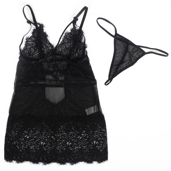 SUBBLIME - BABYDOLL  BRETELLES EN DENTELLE RÉGLABLES NOIR L/XL - – Image 6