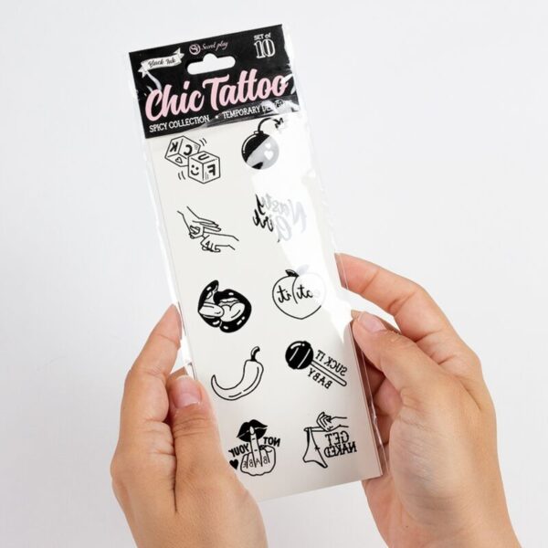 SECRET PLAY - LOT DE 10 TATOUAGES TEMPORAIRES SPICY COLLECTION - – Image 3