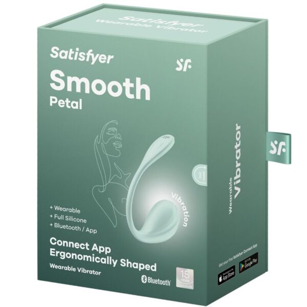 SATISFYER - APPLICATION GRATUITE STIMULATEUR DE POINT G PÉTALE LISSE VERT D'EAU - – Image 6