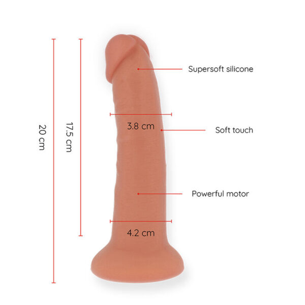 ONINDER - GODE VIBRATEUR BOGOTÁ MOYEN 9 VITESSES NATUREL 22 CM -O- 4,5 CM - APPLICATION GRATUITE - – Image 3