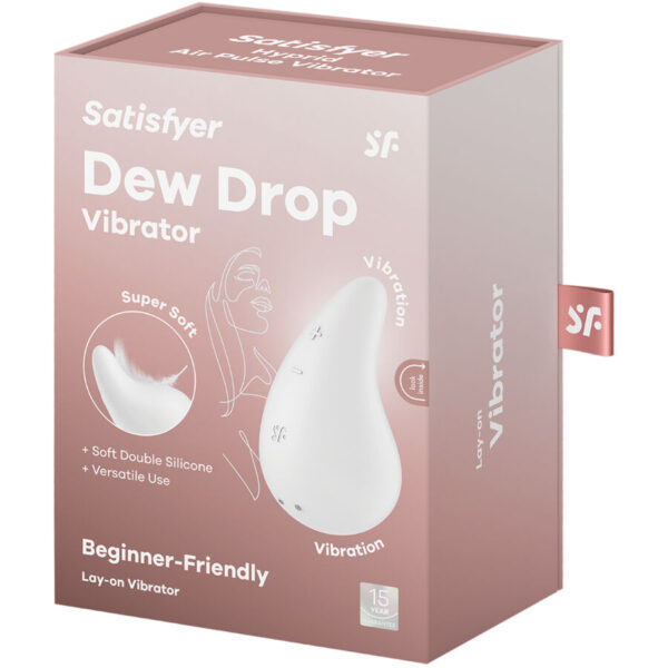 SATISFYER - VIBRATEUR DEW DROP LAY-ON BLANC - – Image 5