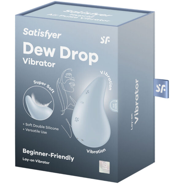 SATISFYER - VIBRATEUR DEW DROP LAY-ON BLEU - – Image 5