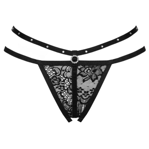 LIVCO CORSETTI FASHION - STRING NOMADE SANS CROTCHLESS NOIR - – Image 3