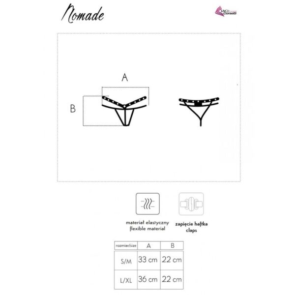 LIVCO CORSETTI FASHION - STRING NOMADE SANS CROTCHLESS NOIR - – Image 7