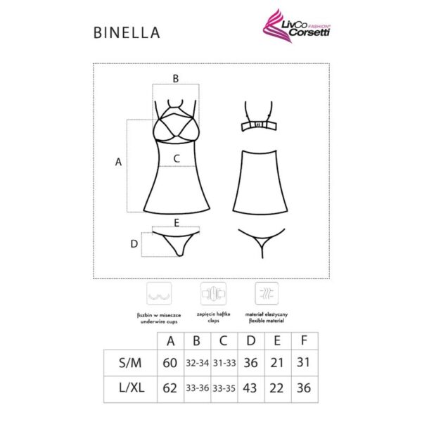 LIVCO CORSETTI FASHION - ENSEMBLE BINELLA BABYDOLL + THONG NOIR - – Image 5