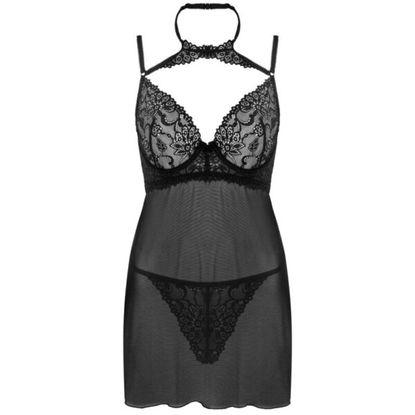LIVCO CORSETTI FASHION - ENSEMBLE BINELLA BABYDOLL + THONG NOIR - – Image 3